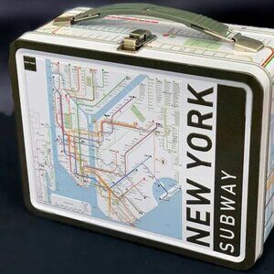 New York Subway Map Tin Lunch Box Stash Storage NEW